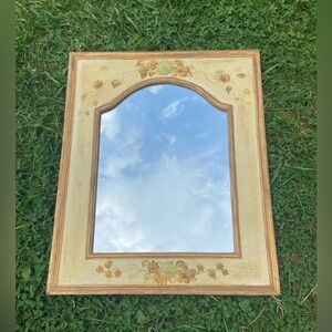 Hand Painted delicate flowers Vintage‎ Mirror gold and earthy tones cottagecore